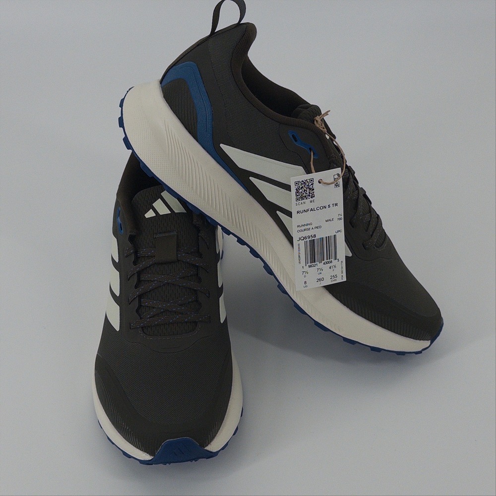 Adidas Runfalcon 5 TR Running Shoes Mens 8 Olive Green Water Repellent NWT